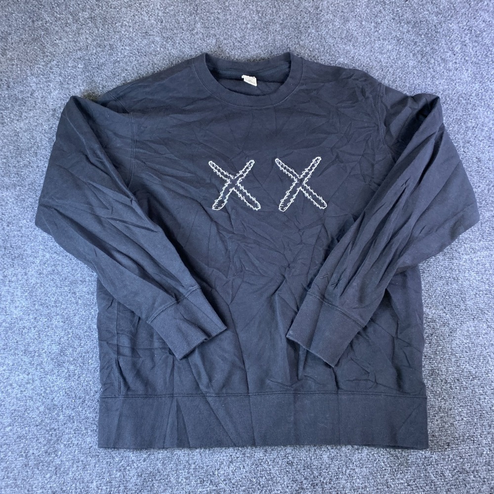 Uniqlo x Kaws x Sesame Street XX Sweatshirt Mens Large Black Cotton Crew Neck